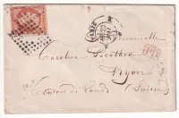 N°23 LOSANGE EVIDE PARIS BUREAU K POUR NYON SUISSE 1863