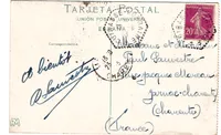 N° 190 CARTE ESPANA PALMA DE MALLORCA CACHET PERLE CUIRASSE LORRAINE 1933