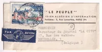 N°1313 SEUL SUR BANDE DE JOURNAL PAR AVION PARIS 1963 POUR BRUXELLES BELGIQUE IMPRIME ETRANGER