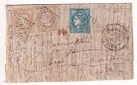 BOULE DE MOULINS N°31 PAIRE + 45 GC 2448 MONTELIMAR DROME POUR PARIS SANS CACHET ARRIVE