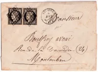 N°3 PAIRE GRILLE MOLIERES TARN ET GARONNE 4 AOUT 1849 POUR MONTAUBAN