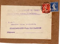 SEMEUSE 10C OUTREMER +3C BANDE COMPLETE ORLEANS GARE 1934