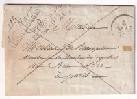 DOUBLE CURSIVE 115 AUVILLARS VALENCE D'AGEN + P115P VALENCE D'AGEN LOT ET GARONNE POUR PARIS 1829 INDICE 22