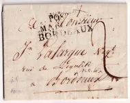 MARQUE POSTE MARITIME BORDEAUX 1811 TEXTE DE ST PIERRE MARTINIQUE POUR BORDEAUX