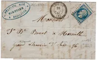 N° 22 GC 811 TYPE 22 CERESTE 26 JANV 1863 LETTRE REILLANNE BASSES ALPES COTE 190€