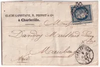 N°4 TTB /SUP 3 VOISINS GRILLE CHARLEVILLE ARDENNES BANQUE LAFONTAINE POUR MAUBEUGE NORD 1851