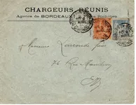 SAGE 15C MIXTE MOUCHON 15C ORANGE LETTRE BORDEAUX BOURSE 1901