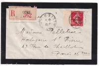 N°277 CAISSE AMORTISSEMENT RECOMMANDE VICHY ALLIER 1932 POUR PARIS