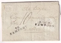 MARQUE P76P NAMPONT SOMME + 76 NAMPONT 1794 POUR ABBEVILLE SOMME RARE PREMIERE PIECE VUE INDICE 28
