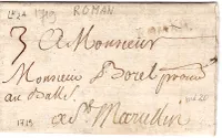 DROME MARQUE ROMAN 1719 LENAIN 2A POUR ST MARCELLIN ISERE COTE 600€