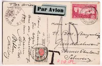PA N°5 CARTE POSTALE PAR AVION TAXE 1931 TAXE SUISSE 10C