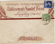 BLANC 5C CACHET PERLE LEUGLAY COTE D'OR MIXTE PREO 10C SEMEUSE