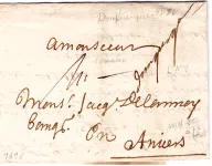 NORD MANUSCRITE DUNKERQUE 1698 LETTRE POUR AMIENS COTE 600€