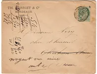 BLANC 5C LETTRE TAD IMPRIMES P.P.  7 MARS 1903 BORDEAUX CHARTRONS