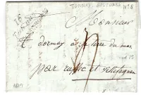 CHARENTE INFERIEURE DOUBLE CURSIVE 16 TONNAY ST JEAN G'ANGELY 1819 LETTRE POUR RUFFEC COTE 420€