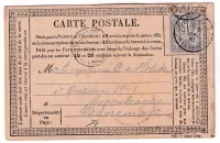 N°77 CARTE PRECUSEUR POUR LE DANEMARK COPENHAGUE DEPART PARIS PLACE DE LA REPUBLIQUE