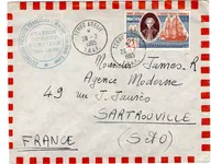 TAAF TERRES AUSTRALES 25FR  LETTRE AVION TERRE ADELIE 28.2.1965 T.A.A.F. + EXP PEV