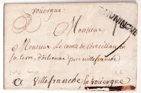 MARQUE D' HUNINGUE HAUT RHIN LENAIN N°2 INDICE 21 POUR VILLEFRANCHE AVEYRON