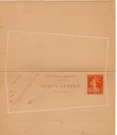ENTIER 10C SEMEUSE CARTE LETTRE NEUVE VARIETE PIQUAGE