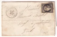 N°3 GRILLE JOUGNE DOUBS 11 MARS 1850 POUR PONTARLIER INDICE 20