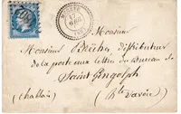 N° 22 GC 4802 TYPE 22 MEGEVE 17 AVRIL 1867 LETTRE POUR ST GINGOLPH HAUTE SAVOIE