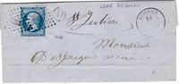 N° 14 PC 4228 TYPE 15 REIGNIER 1862 LETTRE + BOITE D FILLINGES