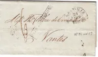 JERSEY LETTRE + GRANVILLE 1839 POUR NANTES + PAYS OUTREMER