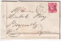 N°57 PARIS ETOILE 1 PL DE LA BOURSE POUR BEYROUTH SYRIE LIBAN 1873
