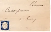 SARDE 20C LETTRE THONES 1860  ECRITE VILLARIN POUR ANNECY