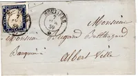 SARDE 20C LETTRE MOUTIERS 7 FEVR 1859 LETTRE POUR ALBERTVILLE SAVOIE