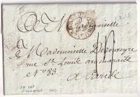 MARQUE BORDEAUX COLONIES RONDE FLEURS DE LYS DE CAP ST DOMINGUE HAITI 1790 POUR PARIS