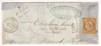 N°1 PC 909 CURSIVE 5 ST ANDRE DES ALPES + CAD TYPE 15 COLMARS LES ALPES DU 26 ET 28 MAI 1852 DEVANT DE LETTRE