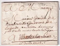 MARQUE ST HUBERT LE ROI SEINE ET OISE LENAIN N°1 INDICE 24 POUR MANTES REEXPEDIEE BELLEMARE SEINE INFERIEURE