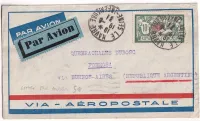 N°207 10F MERSON SEUL SUR LETTRE LE HAVRE SEINE INFERIEURE 1931 POUR BUENOS AIRES ARGENTINE PAR AVION AEROPOSTALE