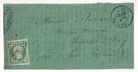 N°12 SEUL SUR BANDE DE JOURNAL DE FORTUNE EN PAPIER VERT PC 540 BRIVES CORREZE POUR NEUFCHATEL EN BRAY SEINE INFERIEURE PAPIERS AFFAIRES