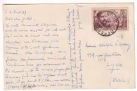 N°437 DEBUSSY SEUL SUR CARTE POSTALE AU TARIF RARE BESANCON DOUBS 4.8.1939