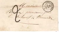 HAUTE SAVOIE CACHET SARDE SALLANCHES 10 JANV 1860 LETTRE POUR BONNEVILLE TAXE 2 SPECIALE FABRICATION LOCALE