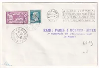 N°181 206 BOURGET AVIATION 1927 FLAMME BUENOS AIRES COSTES ET LEBRIX 1ER TRAVERSE ATLANTIQUE SUD