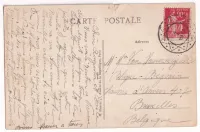 N°285 90C PAIX ROUGE ANNULATION DIAMANT BELGE 1933 DEPART PARIS POUR BRUXELLES BELGIQUE