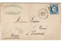 N° 60 TYPE 17 LA CAPELLE 12 AVRIL 1876 LETTRE BOITE A2 LA CAPELLE AISNE
