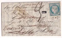 BALLON MONTE LE GENERAL RENAULT PARIS 10.12.1870 POUR LILLE NORD REEXPEDIE A TOURNAY BELGIQUE TAXE TAMPON 3 ARRIVE LILLE 14.15.1870 AU DOS