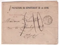 CAD PARIS PAL DU LUXEMBOURG + GRIFFE TAXE RECTIFIEE R.C 1871 POUR PARIS 1ERE PIECE VUE