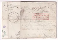 GRIFFE ENCADREE CONTROLE DES REBUTS DE PARIS DEPART ST OMER PAS DE CALAIS 1850