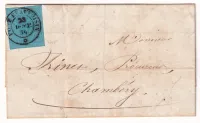 SARDE N°5 PONT DE BEAUVOISIN SAVOIE  23 AOUT 1854 POUR CHAMBERY