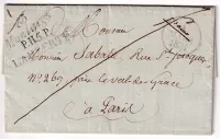 CURSIVE 85 MONTAIGU + P115P LAUZERTE TARN ET GARONNE 1831 POUR PARIS CERTIFICAT RHP RARE