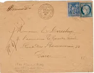 N° 60 MIXTE SAGE 15C N°90 LETTRE REC TYPE 18 LA CHAPELLE VENDOMOISE 10 JUIN 1880 LOIR ET CHER