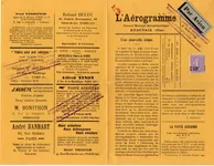 SEMEUSE 50C VIOLET NEUF SUR AEROGRAMME + GRIFFE NUMERO NON POSTE SERVICE AERIEN 1931 PAS ETE ORGANISE