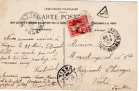 INDOCHINE TAXE 10C VIETTRI 1910 SUR CARTE COCHINCHINE 5C INDOCHINE AU RECTO