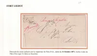 LETTRE DU DETENU AU FORT LIEDOT ISLE D'AIX CHARENTE INFERIEURE DU 11 OCTOBRE 1871 POUR PARIS COMMUNE DE PARIS