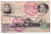 PARIS 25/10/1930 CARTE POSTALE COSTES ET BELLONTE LE BOURGET ARRIVE FIN DU RAID PARIS NEW YORK